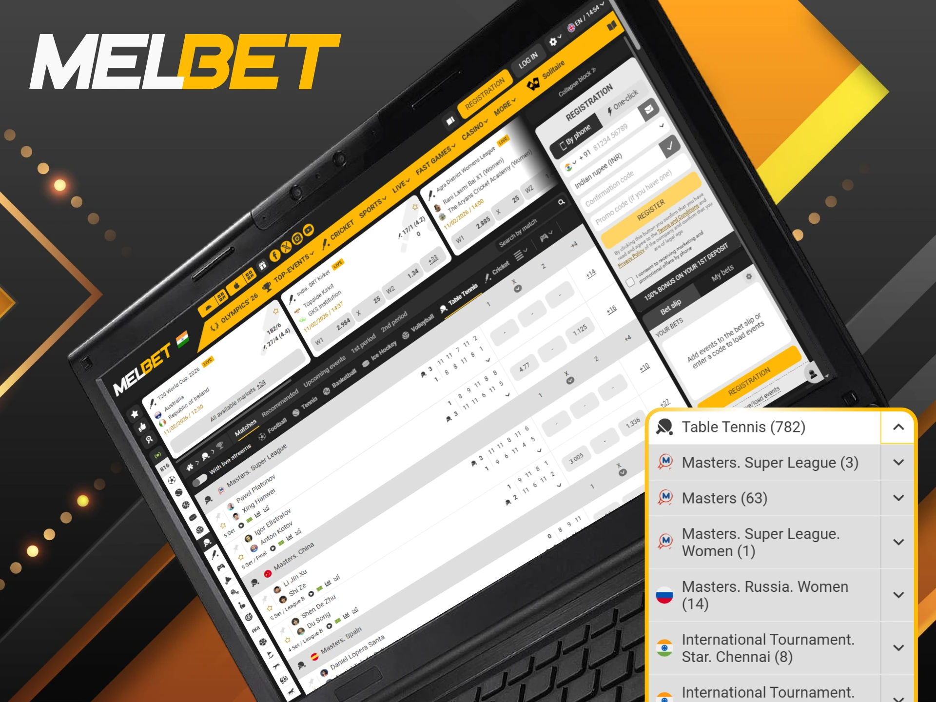 Play and win with Sports table tennis betting at Melbet.