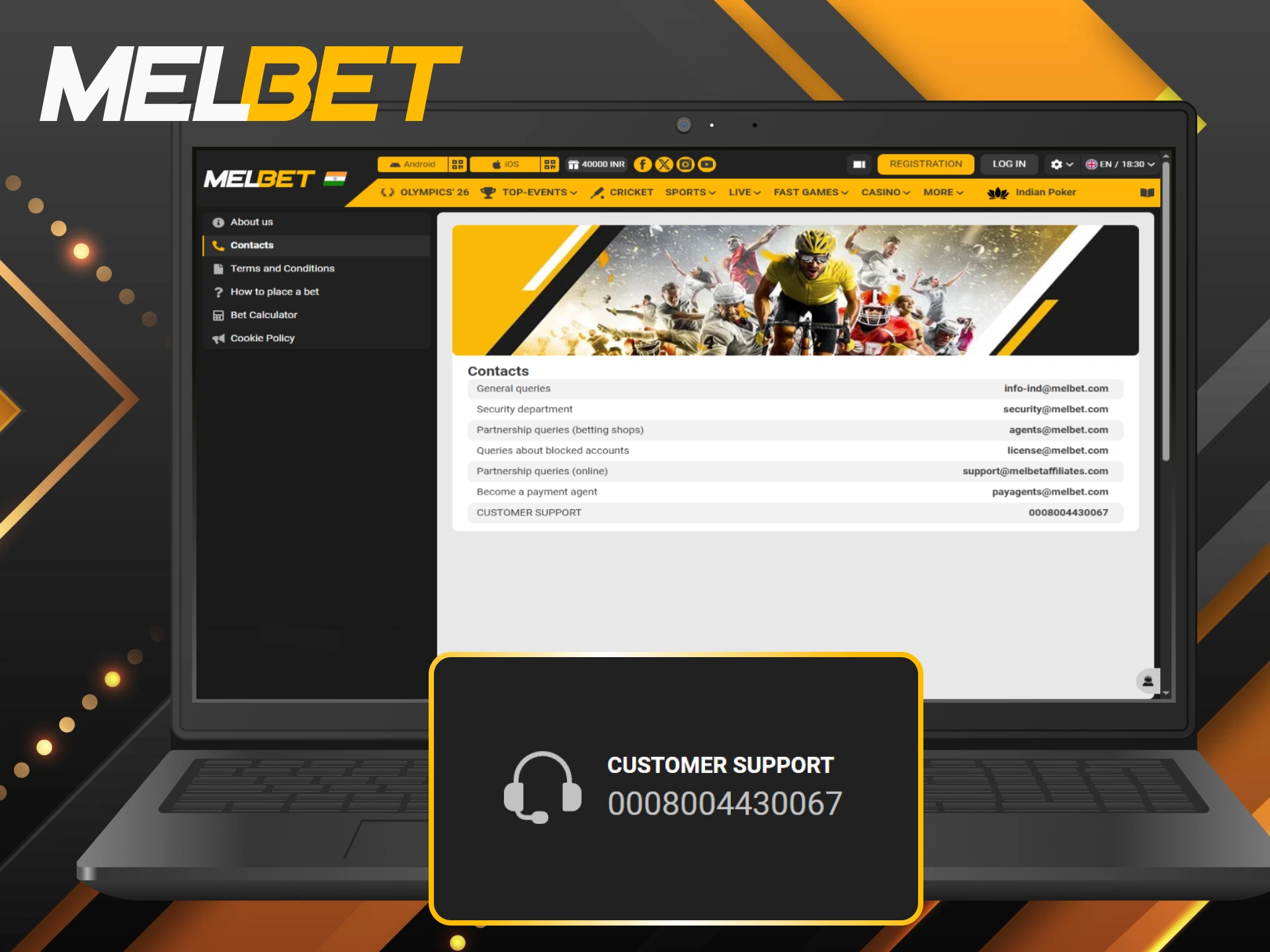 Call the official Melbet Support phone number to resolve your issues.