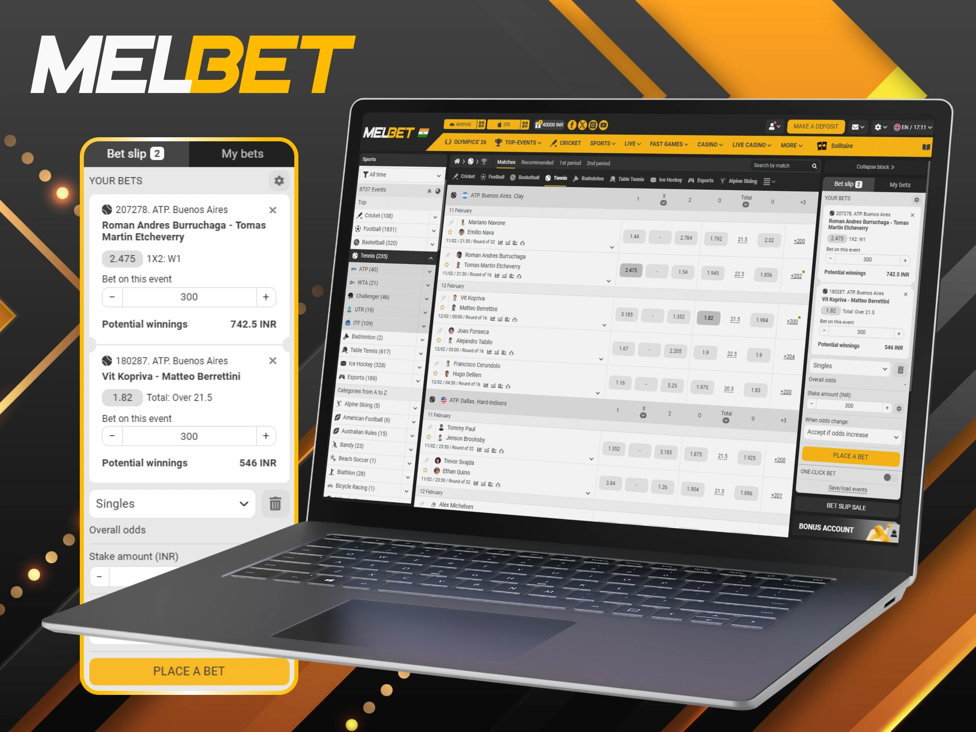 Learn how to bet on tennis matches at Melbet.
