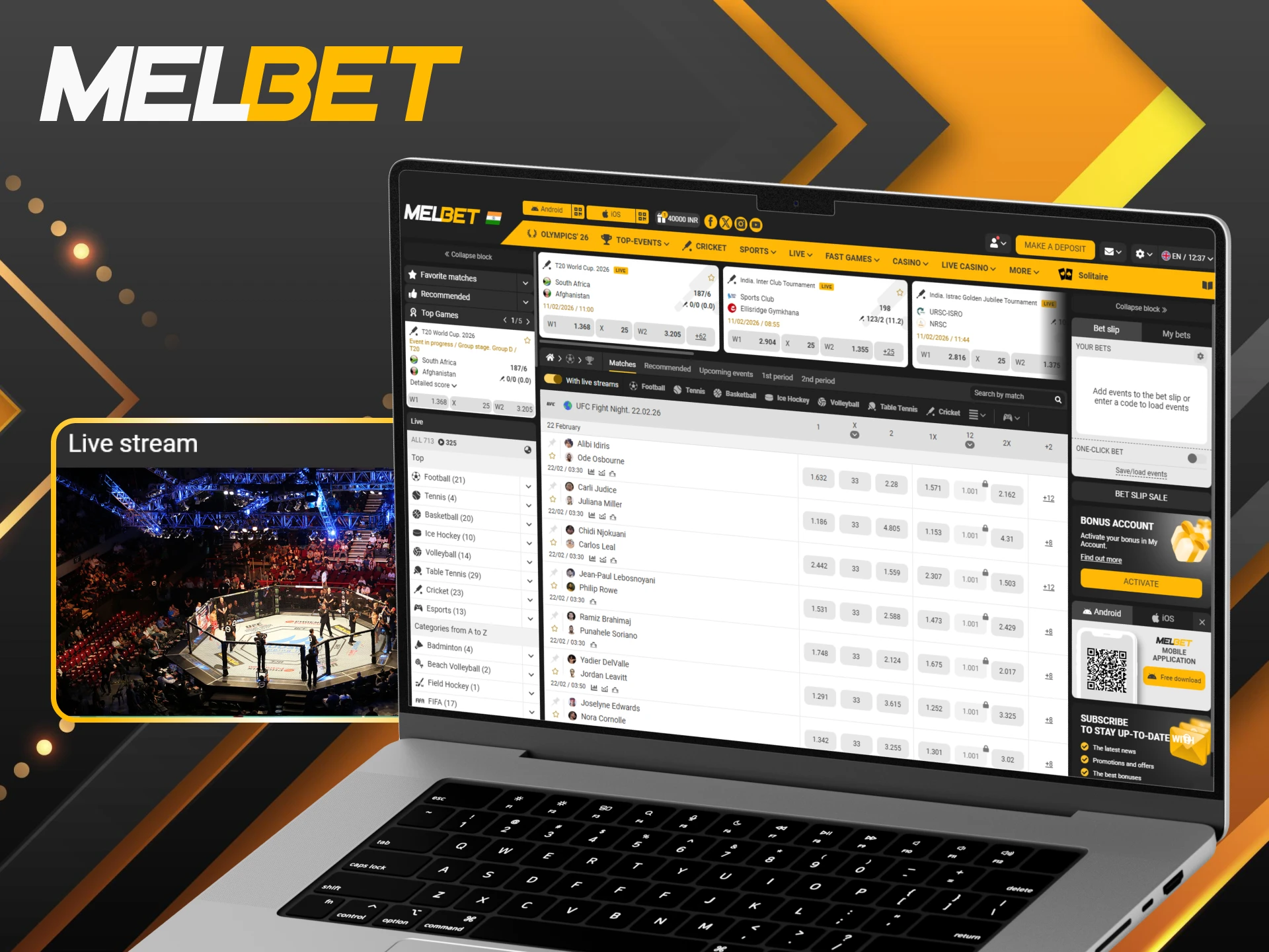 Explore the advantages of live betting on UFC fights at Melbet.
