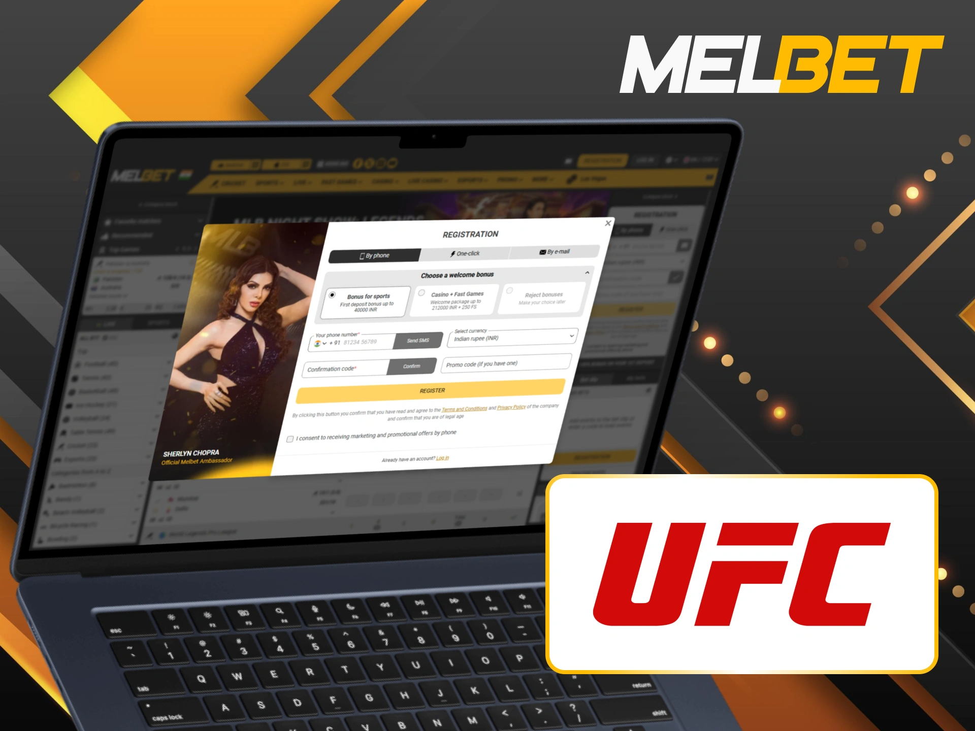 Follow the guide on how to registrate for UFC betting at Melbet.