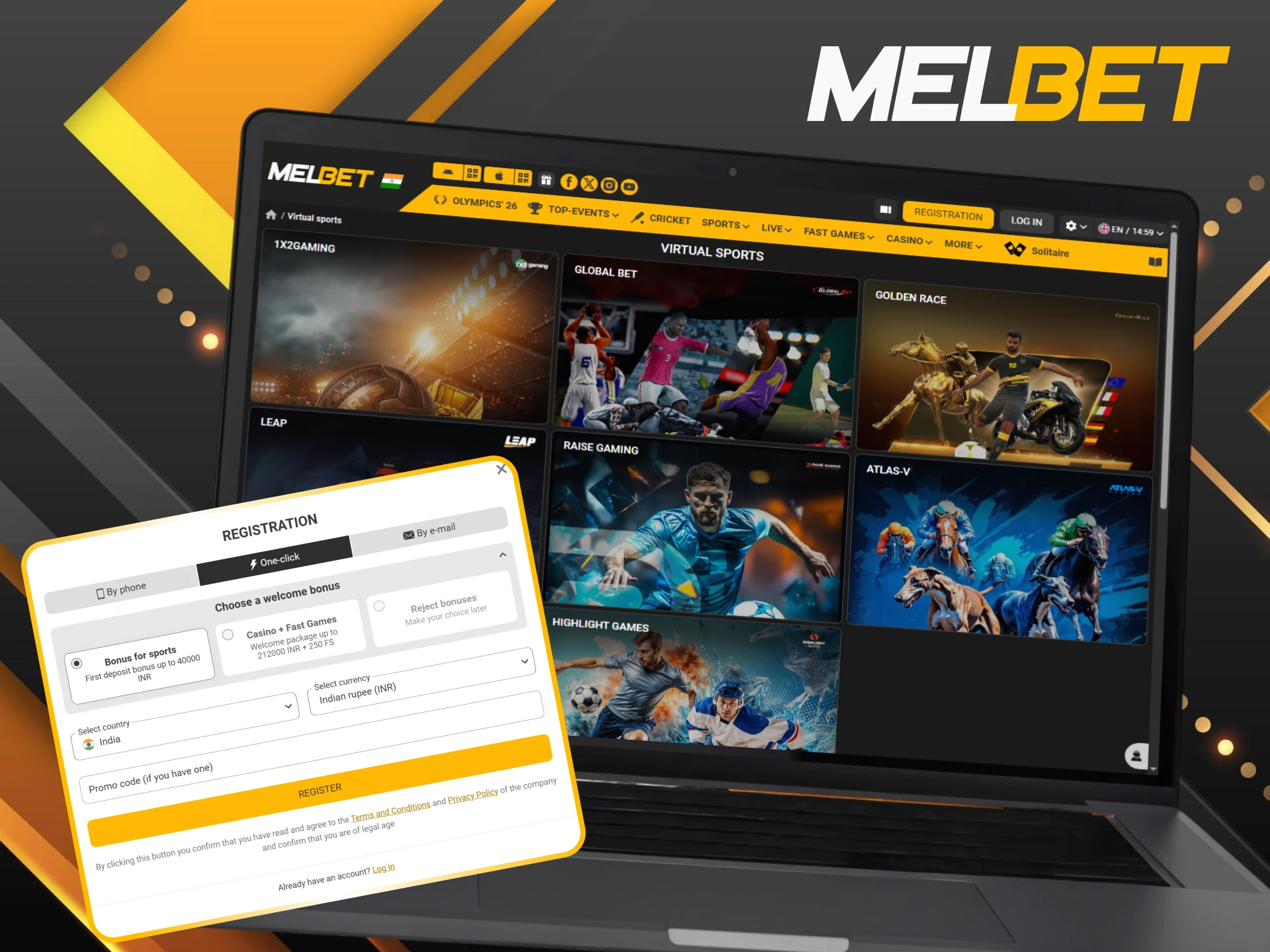 Follow the guide for Virtual Sports registration to start betting now.