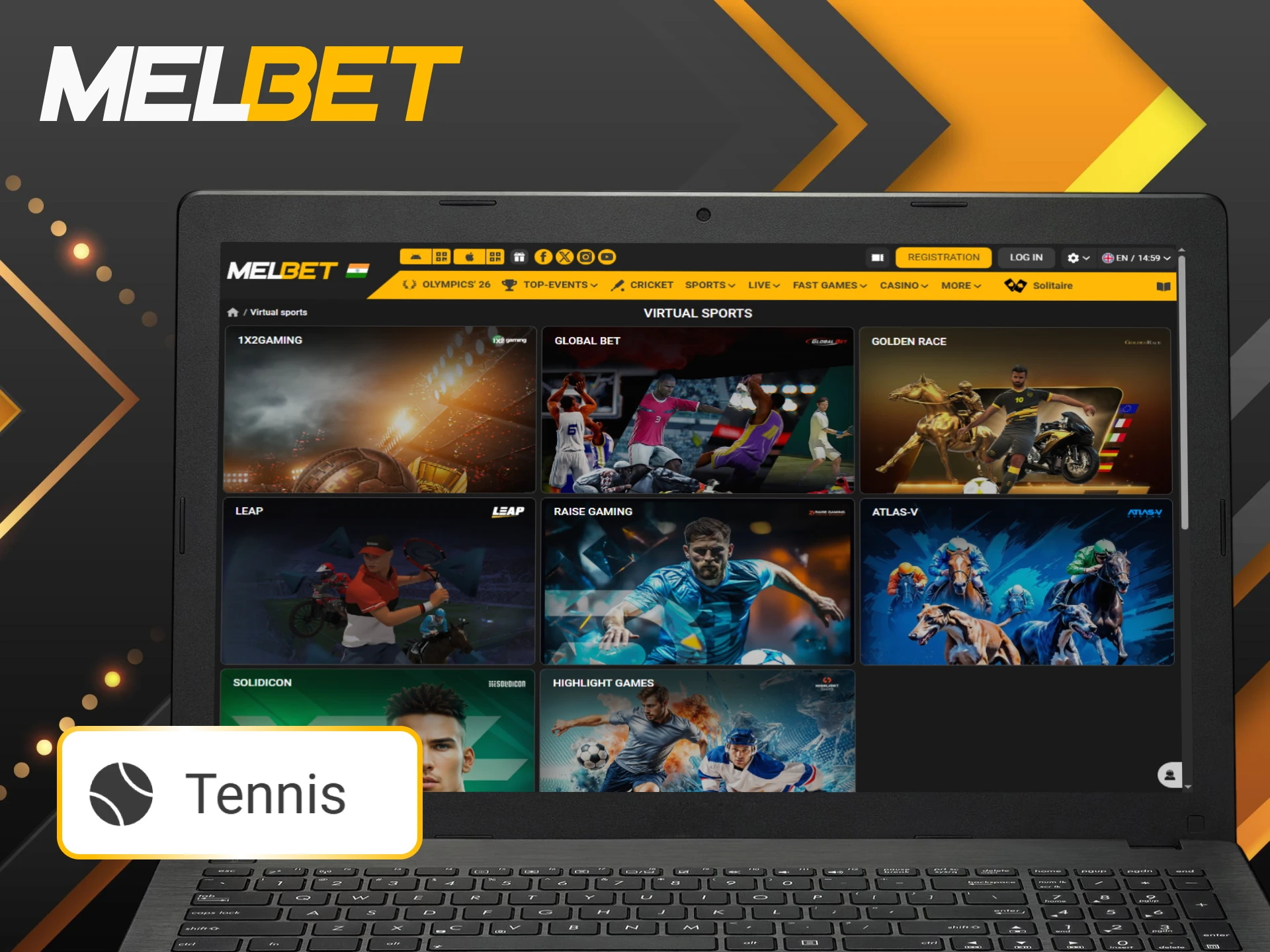Win real money with Virtual Sports tennis games at Melbet.