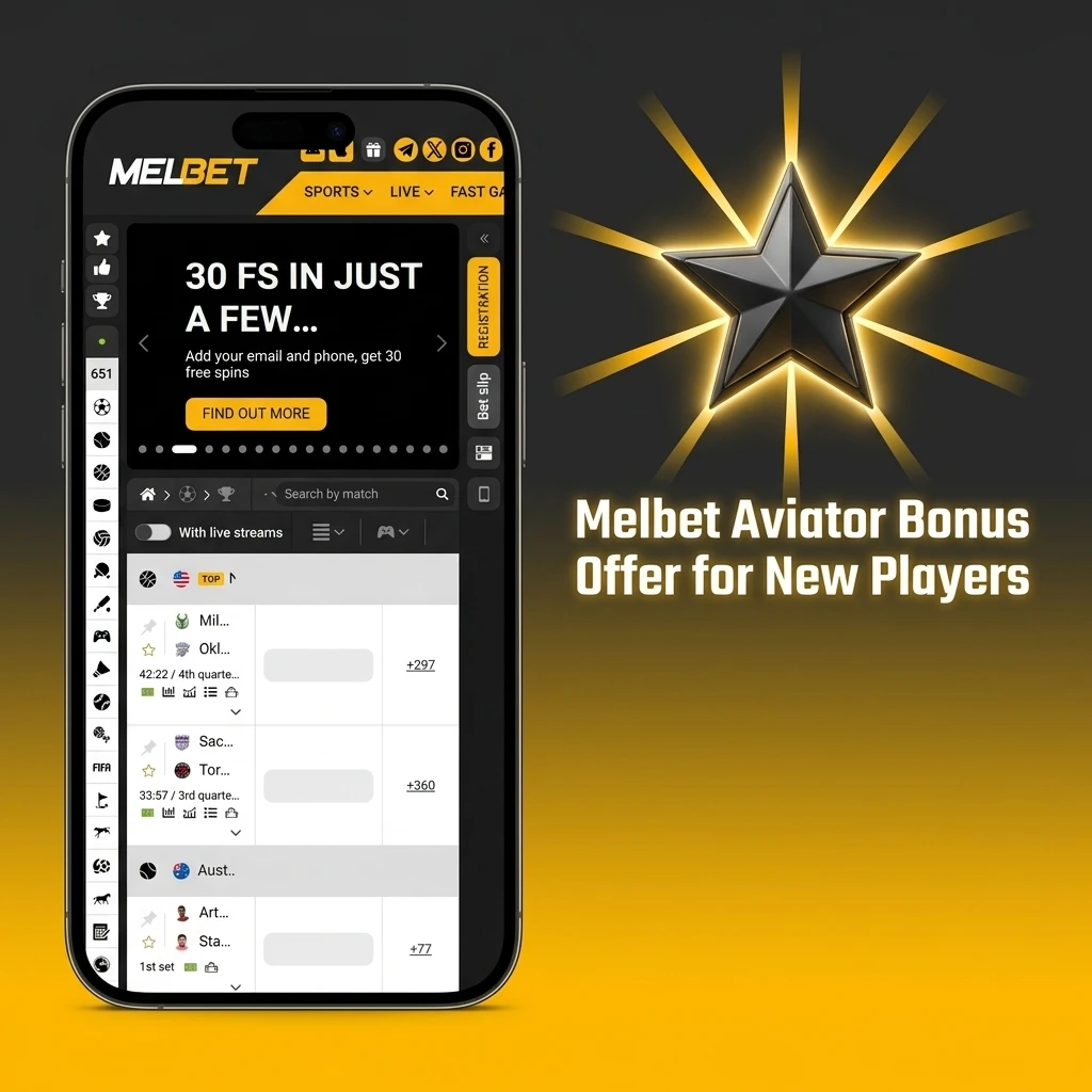 Melbet Aviator bonus offer for new players with up to 212,000 INR and 250 Free Spins welcome pack