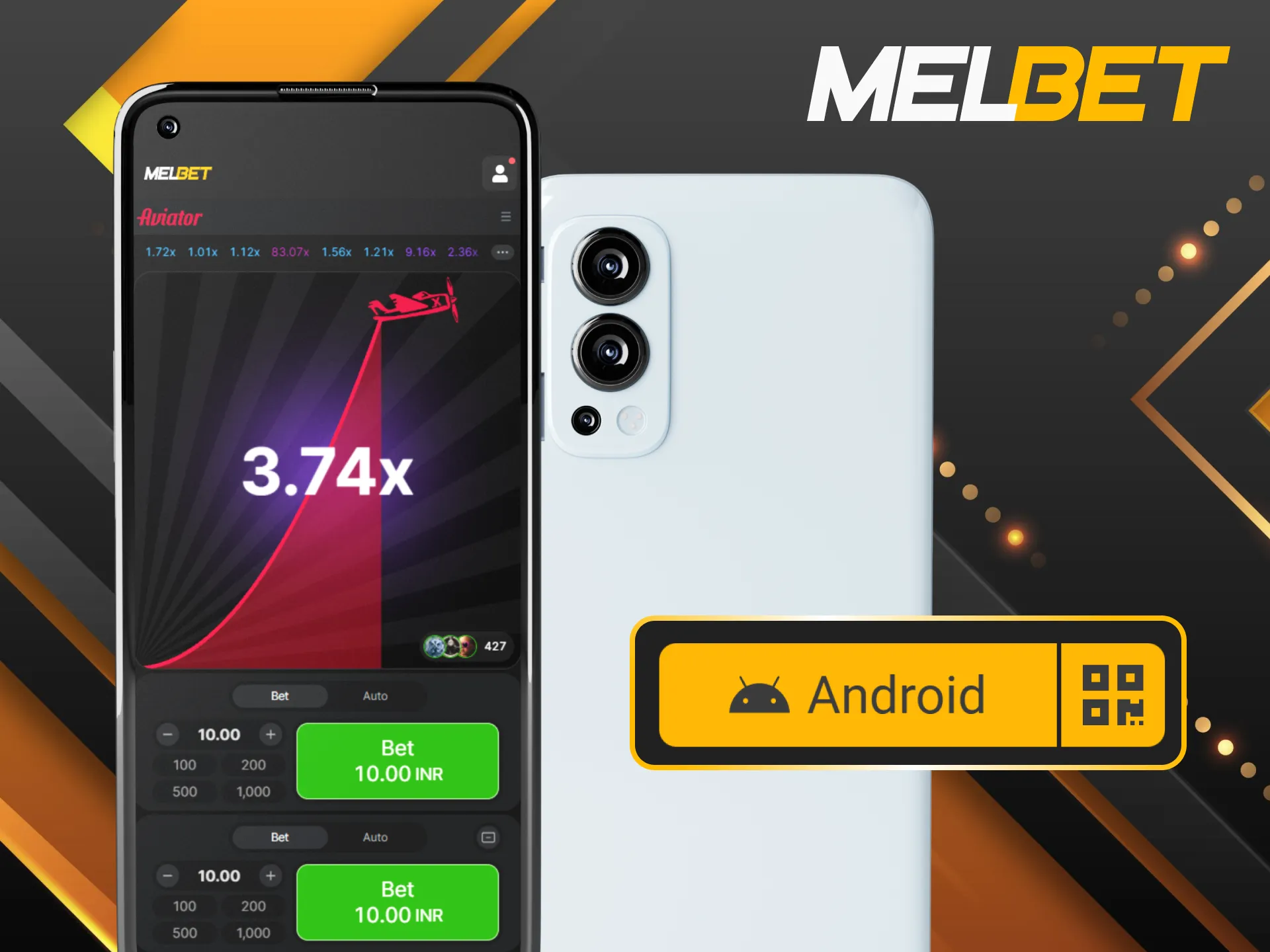 Download Aviator app on Android from Melbet and start playing.