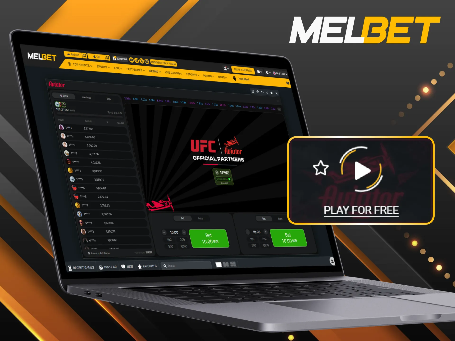 Try Aviator demo mode on Melbet and practise without risks.