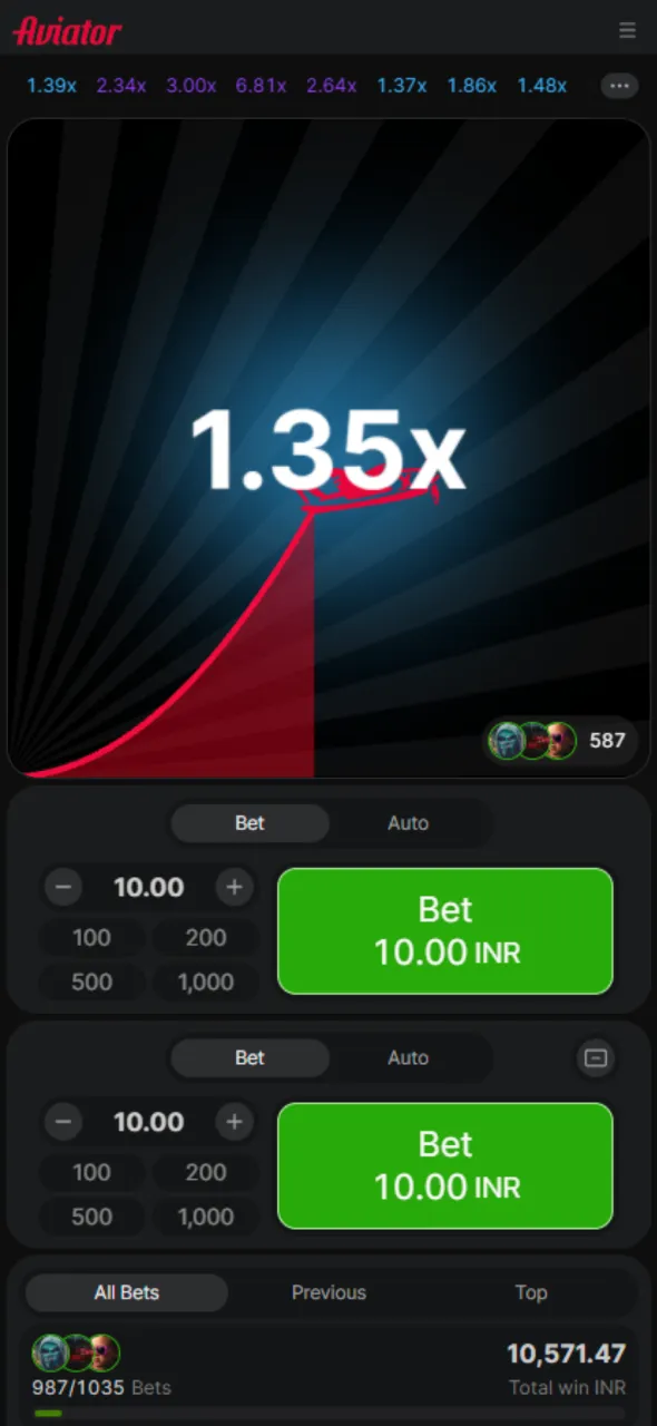 Place bet in Aviator on Melbet and cash out at right time.