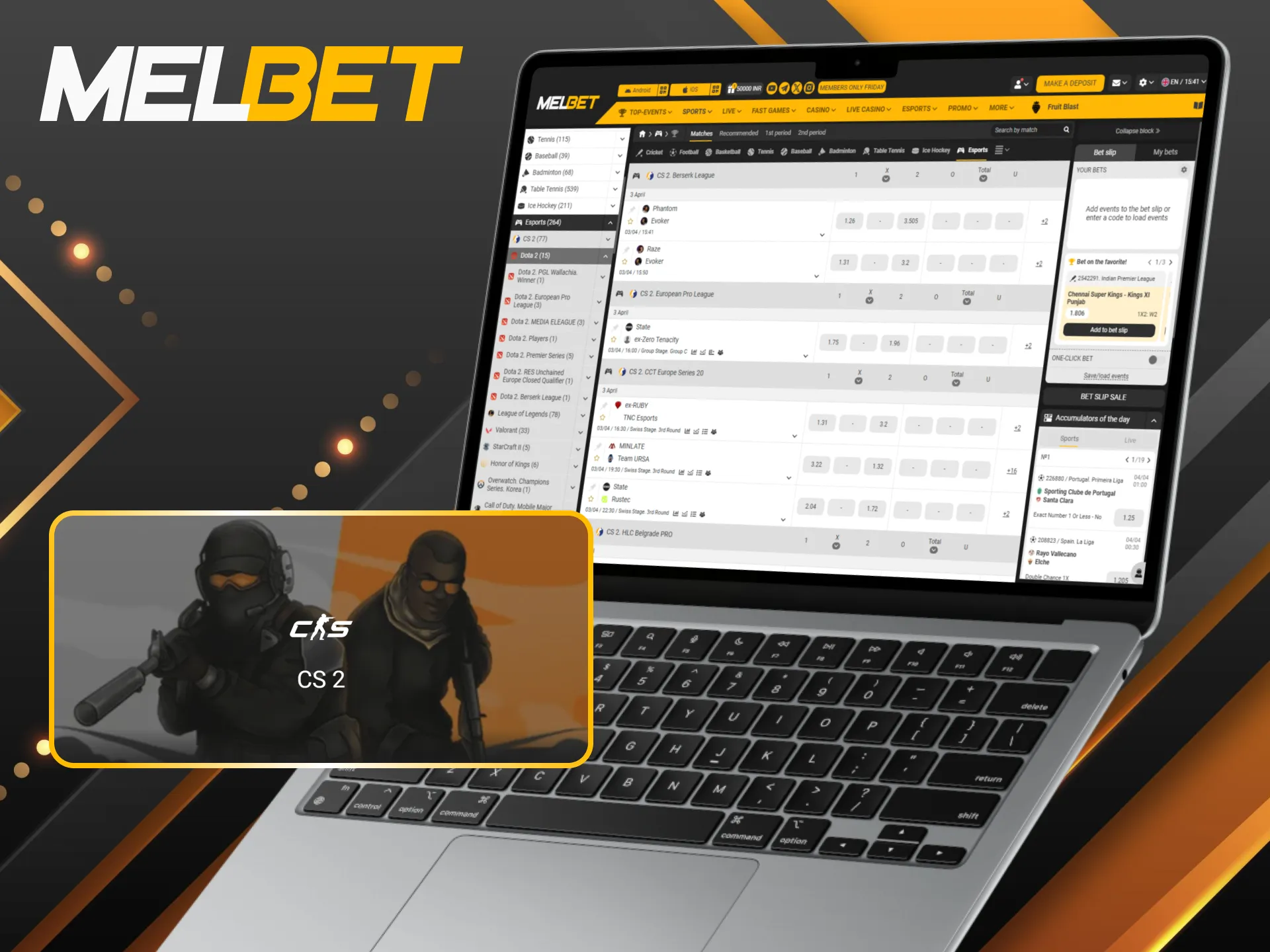 Enjoy advantages of CS2 betting at Melbet designed for Indian players.